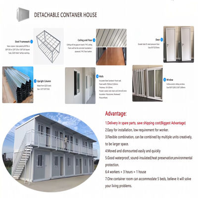 Steel and Sandwich Panel Office Building Modular Tiny Flat Pack Portable Summer Prefab Homes