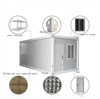 Steel Frame Foldable Prefabricated Caravan Easy Assembly 20ft Container House