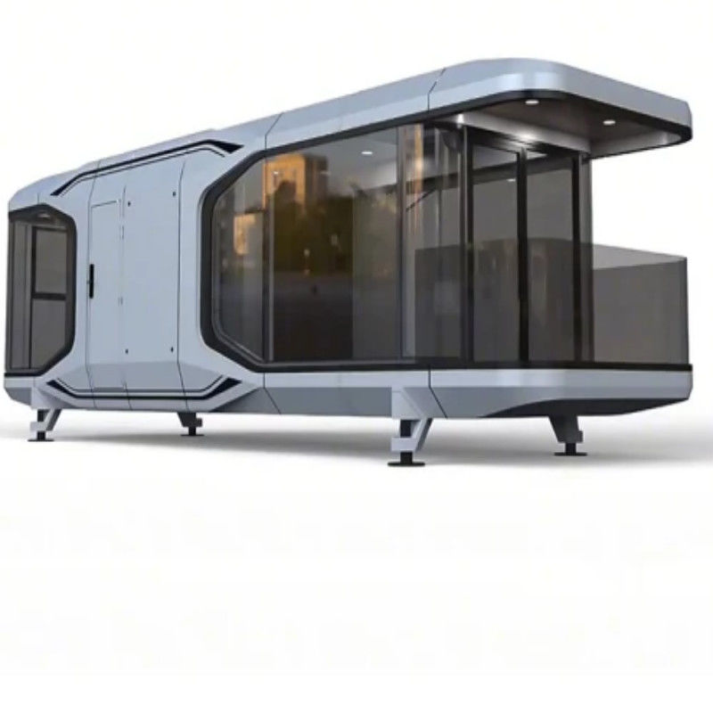 Glass Moving House Modern Prefab House With Online Technical Support
